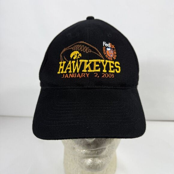 Iowa‎ Hawkeyes Football 2003 FedEx Orange Bowl Hat Strap Back Cap Head Shots - Picture 1 of 7